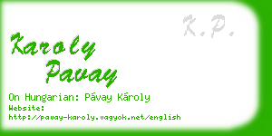karoly pavay business card
