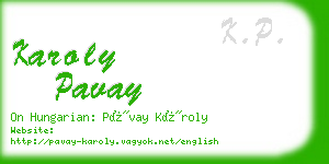 karoly pavay business card